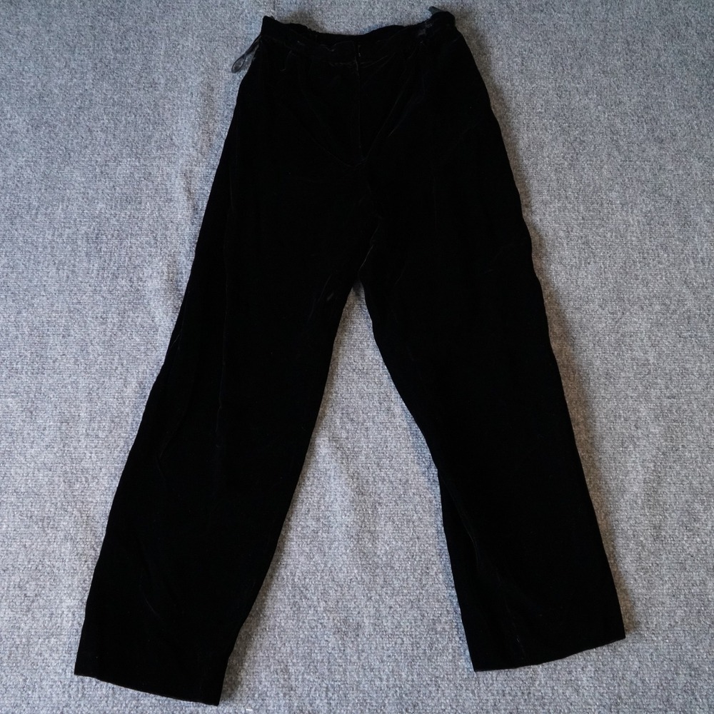 Elegant Black Velvet Wide Leg Pants Women's Size 6 Evening Formal
